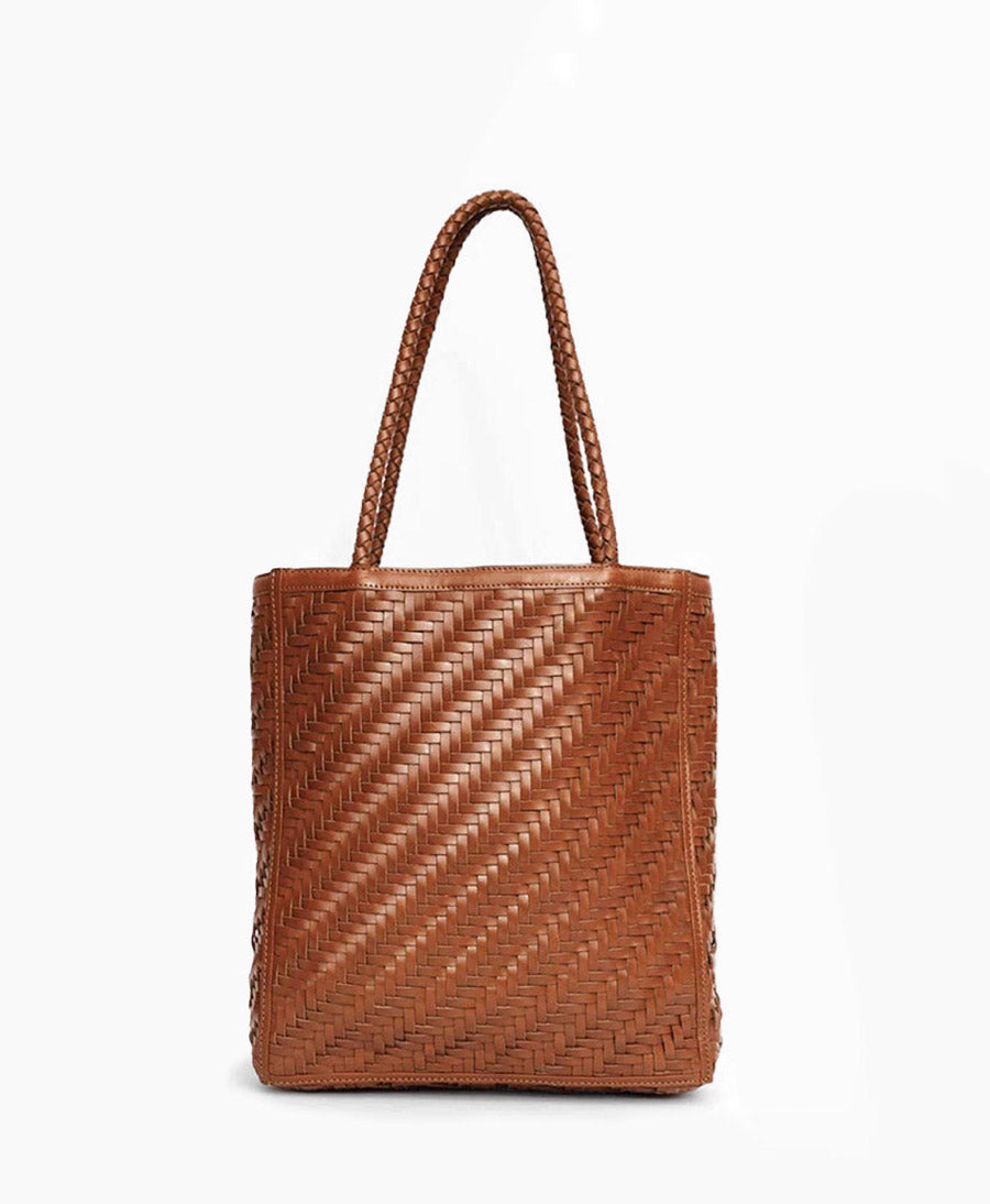 Gewebte Ledertasche "Le Tote" - Sienna