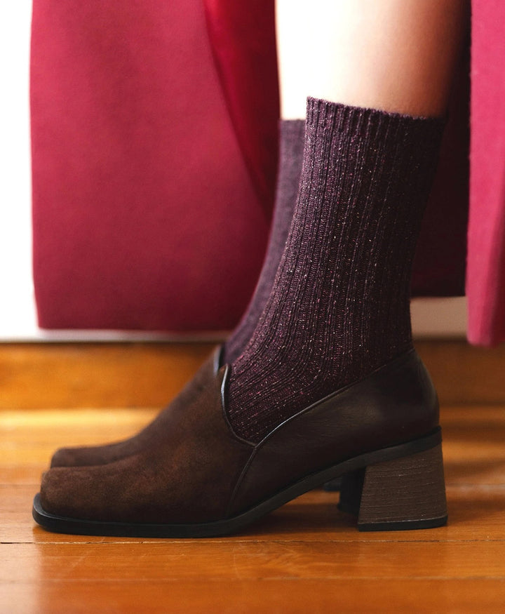 Socken Seide & Wolle - Burgunderrot