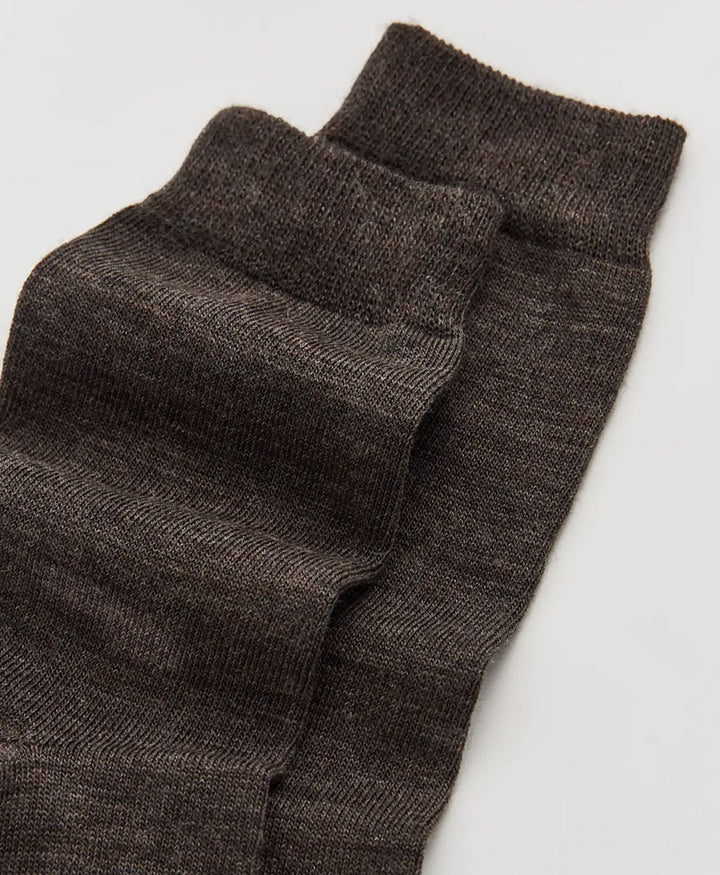 Merino Socken - Dunkelbraun meliert