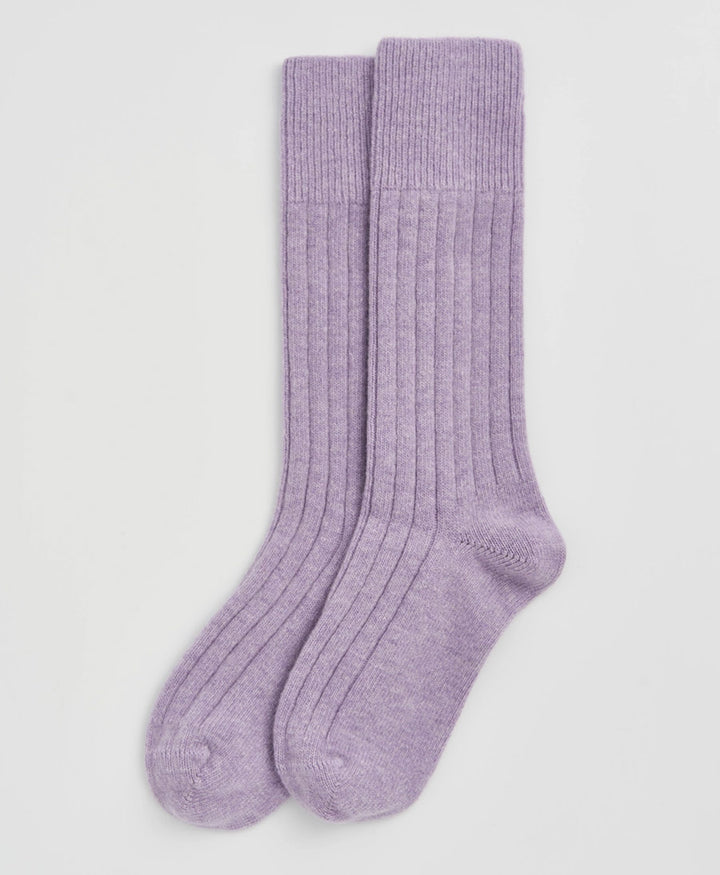 Merino Socken - Gerippt - Flieder