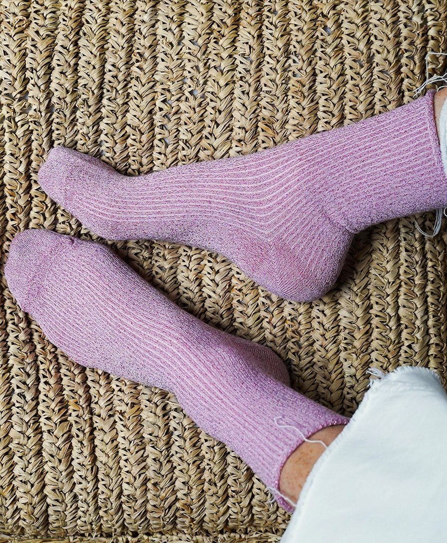 Glitzer Socken Lyocell - Rosa