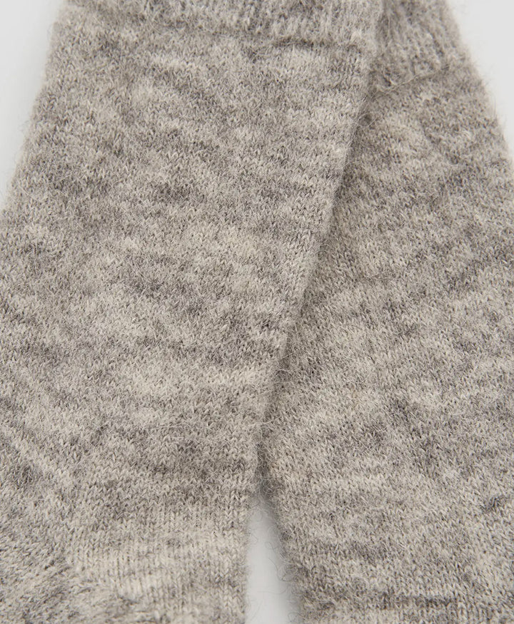 Weiche Alpaka Socken - Plain - Grau meliert