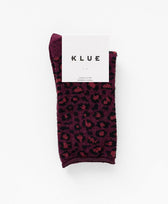 Glitzer Socken Leopard Klue in Leopard Dunkelrot