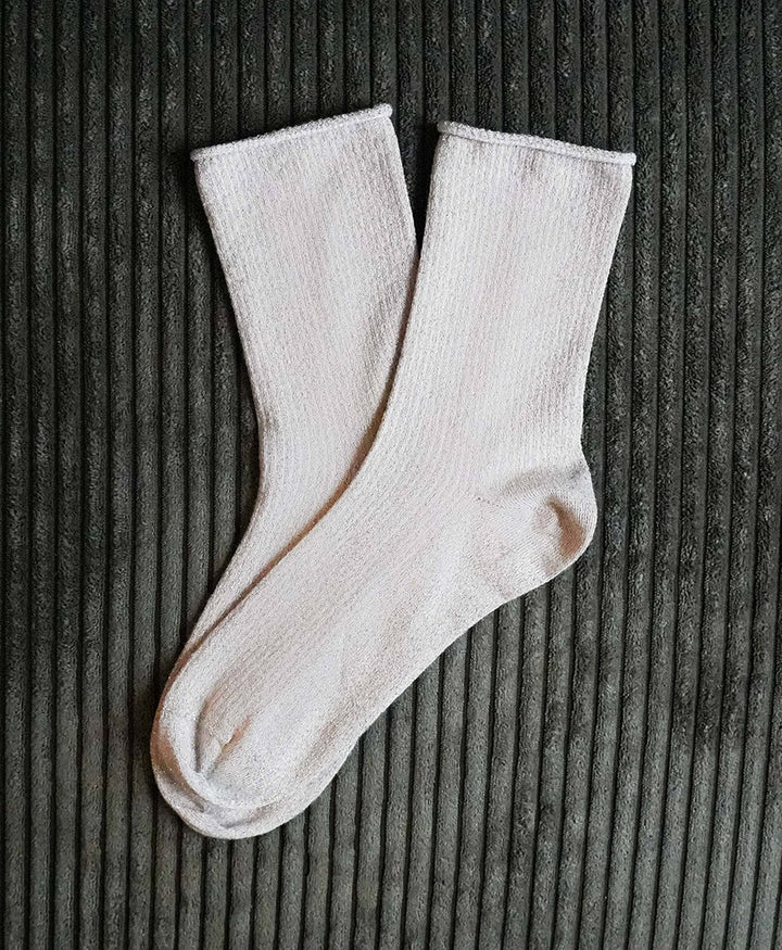 Glitzer Socken Lyocell - Weiss