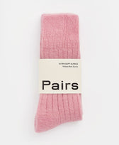 Socken weiche Alpaka Gerippt Pairs in Rosa