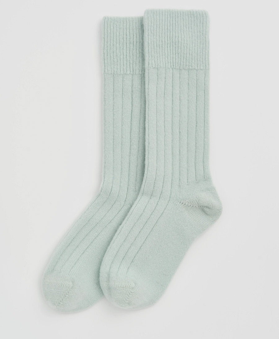 Merino Socken - Gerippt - Pastell Mint