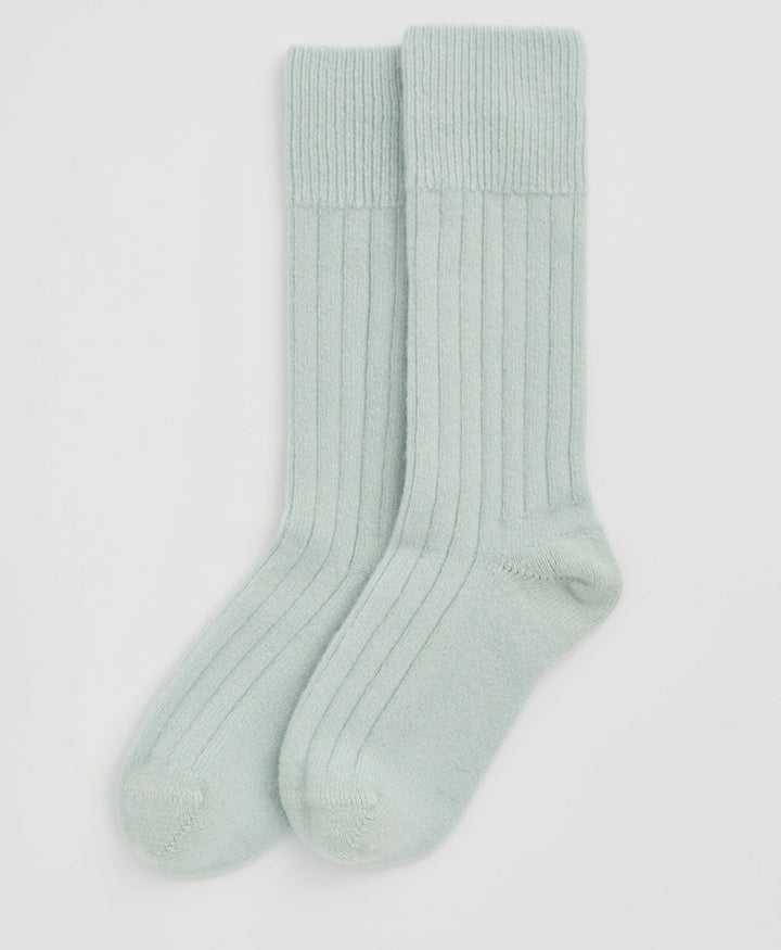 Merino Socken - Gerippt - Pastell Mint