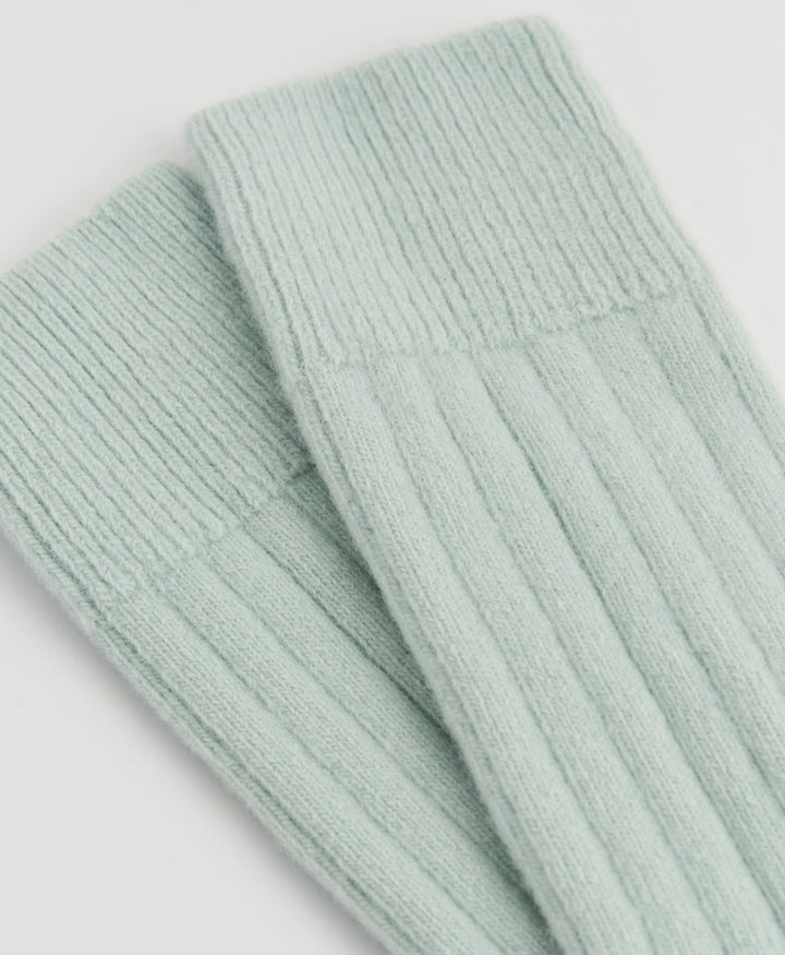 Merino Socken - Gerippt - Pastell Mint
