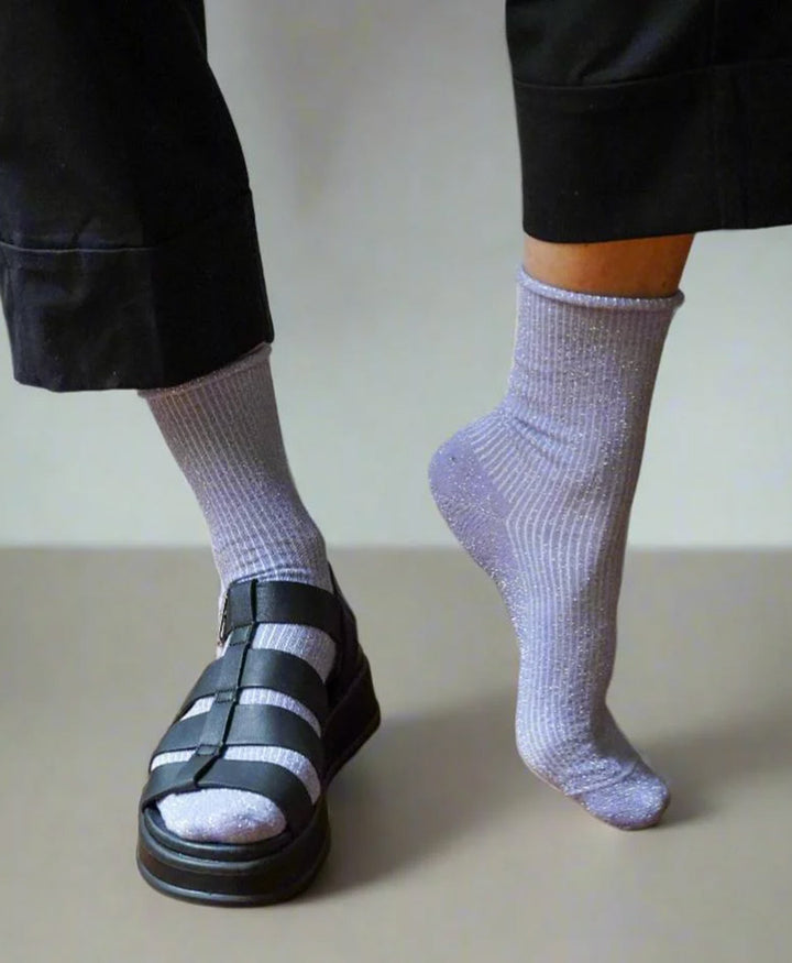 Glitzer Socken Lyocell - Flieder