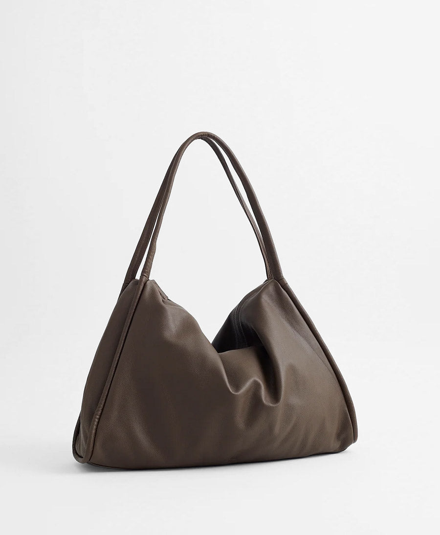 Grosse Schultertasche SOL - Leder, Tobacco