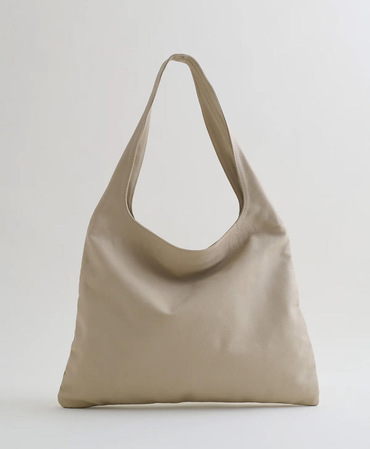 Schultertasche STELLA - Leder, almond