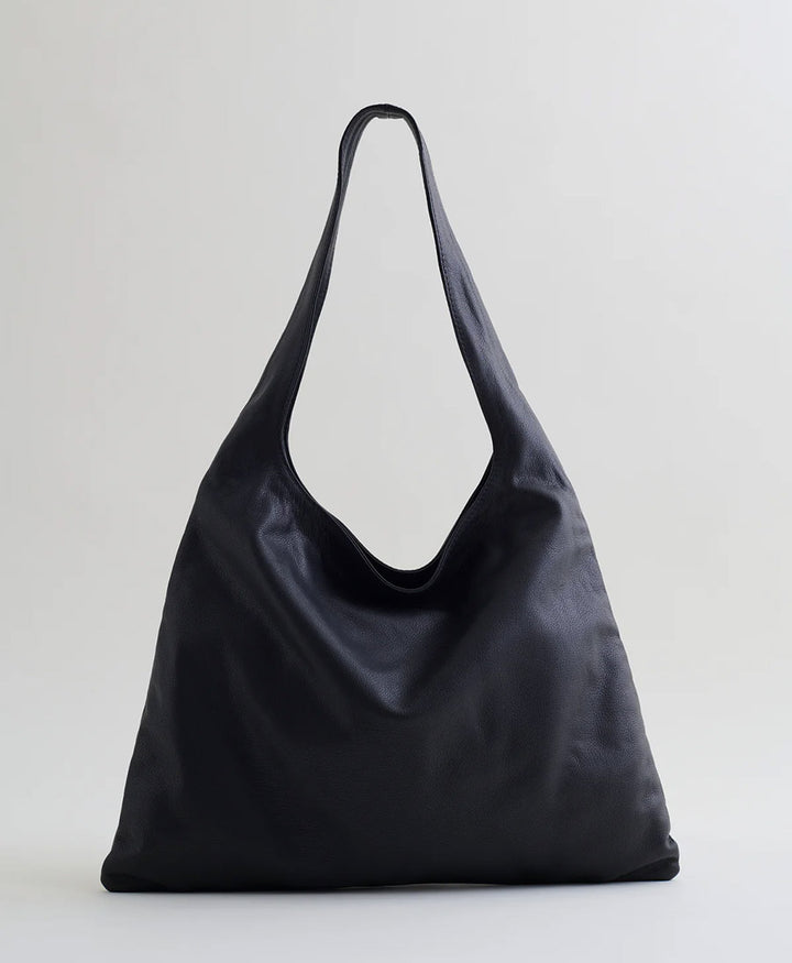 Schultertasche STELLA - Leder, schwarz