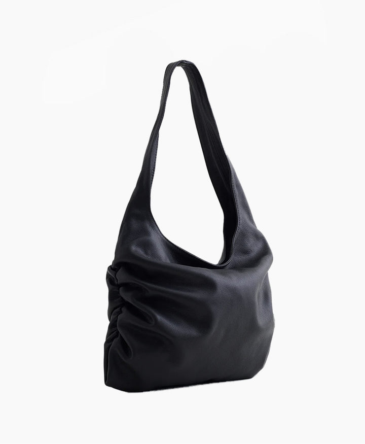 Schultertasche STELLA - Leder, schwarz