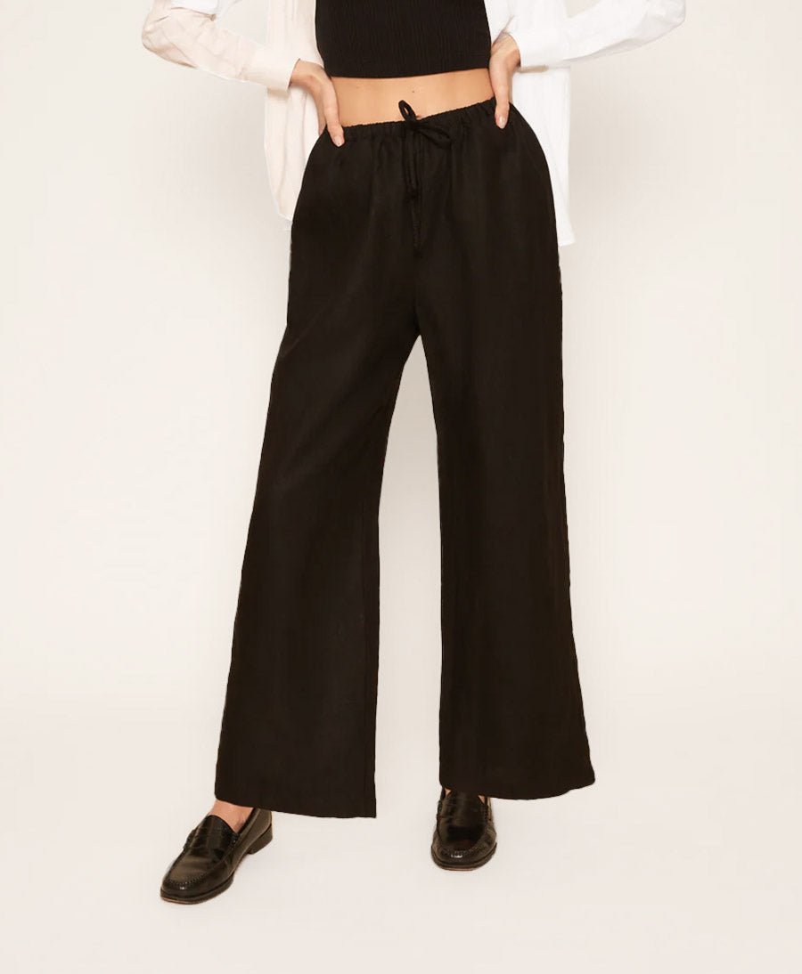 Stoffhose Kira Pant aus Leinen - Schwarz - Whimsy + Row - clomes
