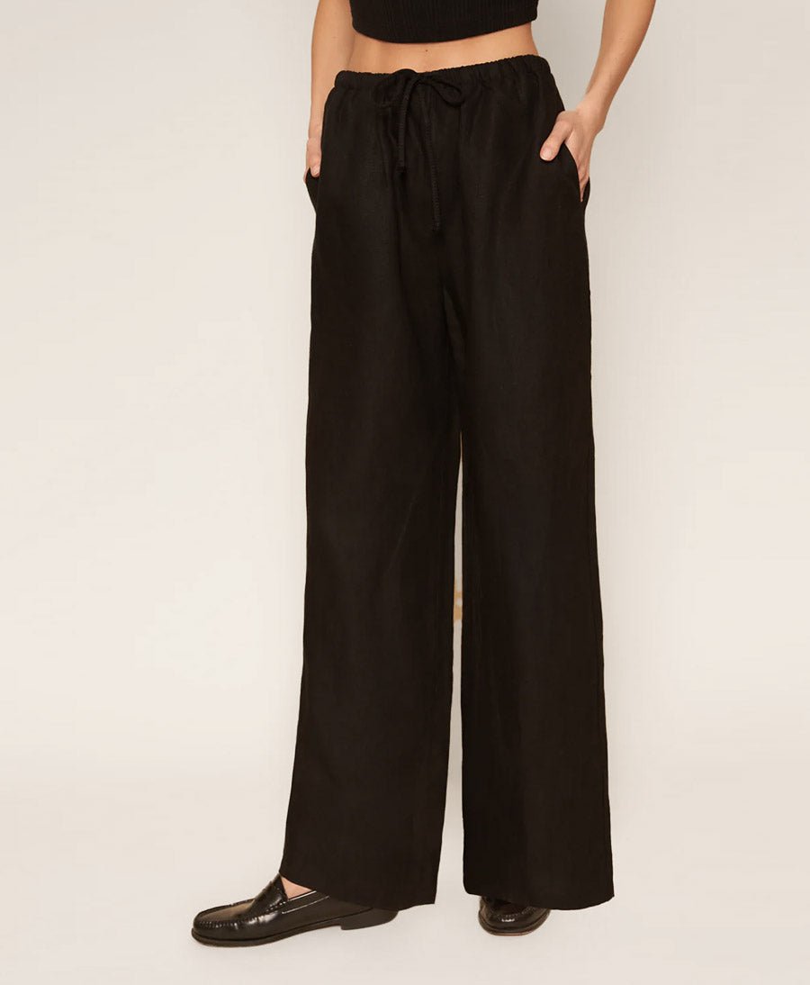 Stoffhose Kira Pant aus Leinen - Schwarz - Whimsy + Row - clomes