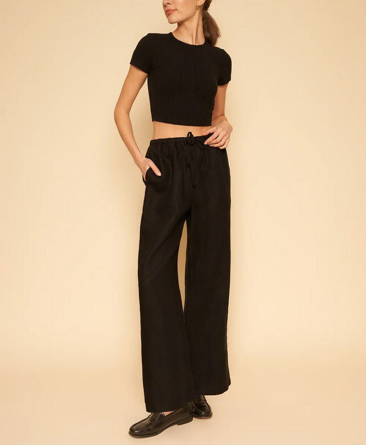 Stoffhose Kira Pant aus Leinen - Schwarz - Whimsy + Row - clomes