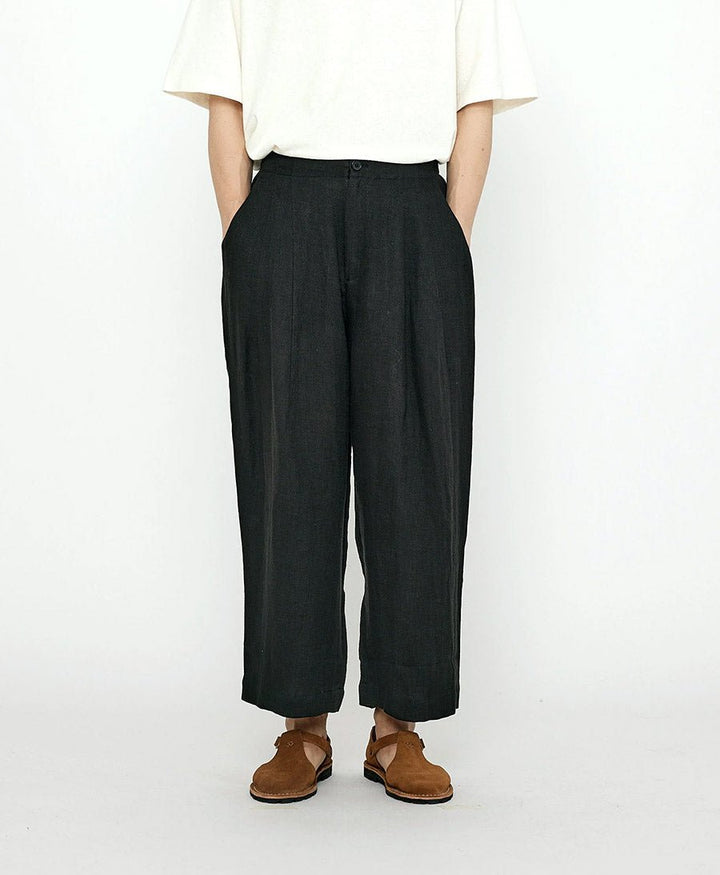 Stoffhose Pleated Trouser - Leinen - Schwarz - 7115 by Szeki - clomes