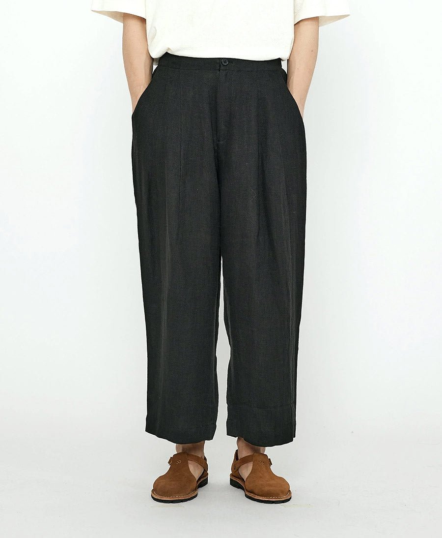 Stoffhose Pleated Trouser - Leinen - Schwarz - 7115 by Szeki - clomes