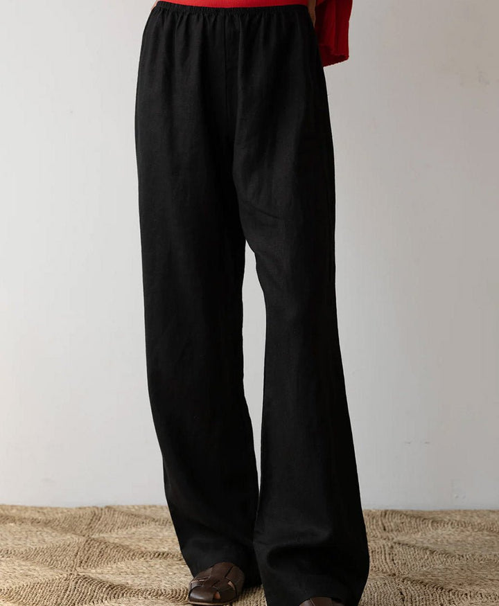 Stoffhose "The Linen Simple Pant" - Schwarz - DONNI. - clomes