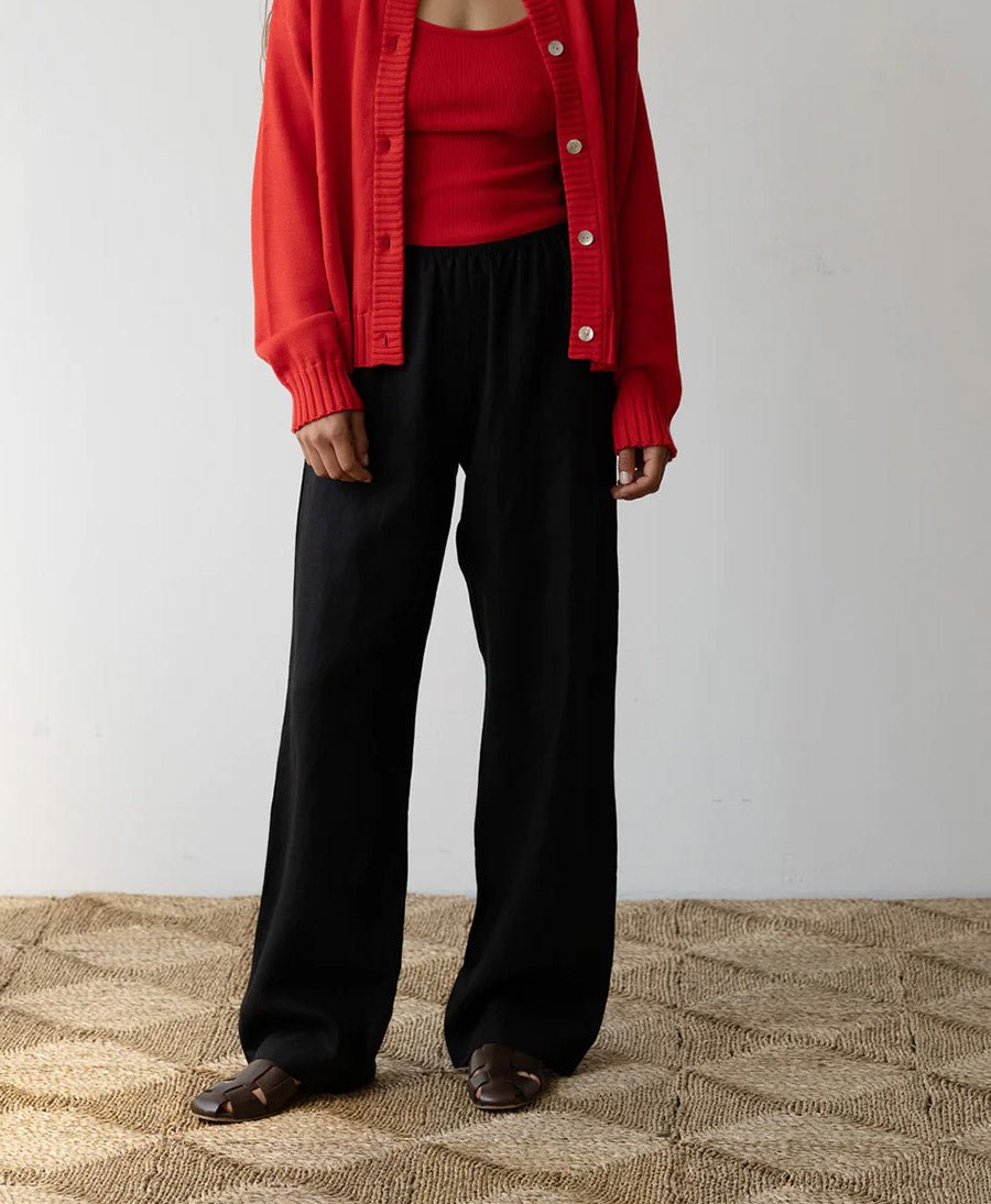 Stoffhose "The Linen Simple Pant" - Schwarz - DONNI. - clomes