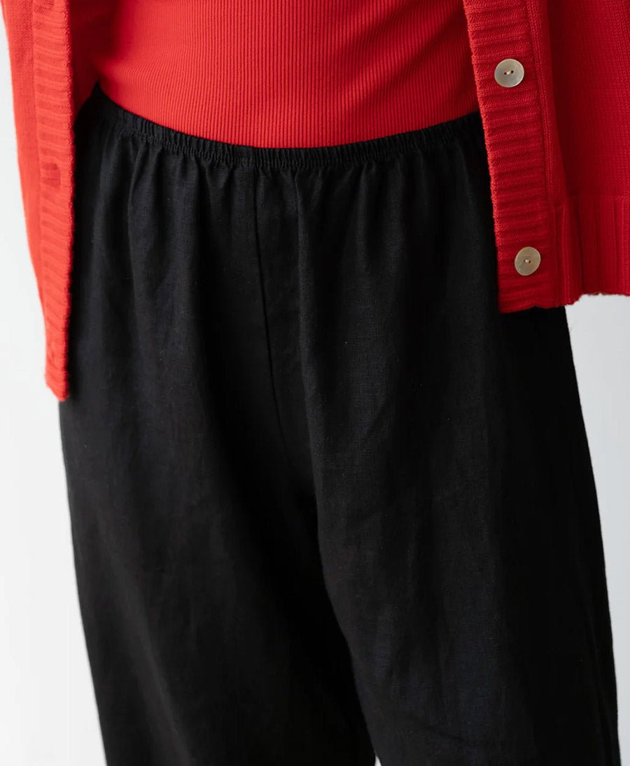 Stoffhose "The Linen Simple Pant" - Schwarz - DONNI. - clomes