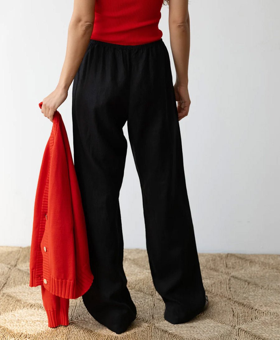 Stoffhose "The Linen Simple Pant" - Schwarz - DONNI. - clomes