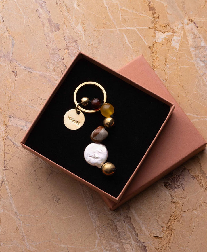 Schlüsselanhänger / Taschenanhänger aus Steinen JAMILA - Earth