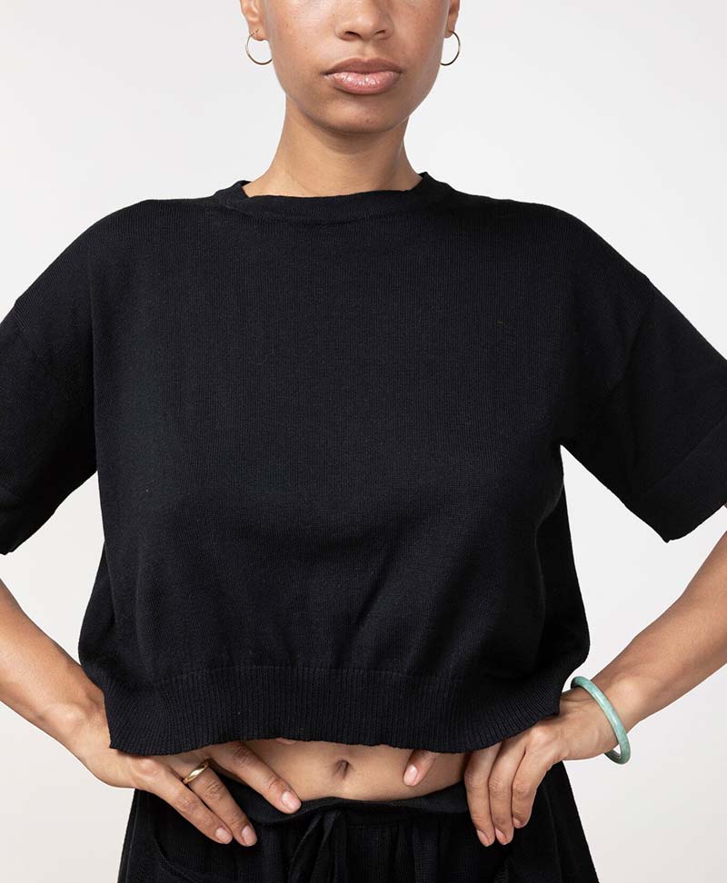 Strick Top El Sur - Schwarz - JUNGLE FOLK - clomes