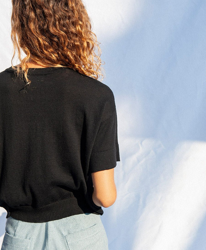 Strick Top El Sur - Schwarz - JUNGLE FOLK - clomes