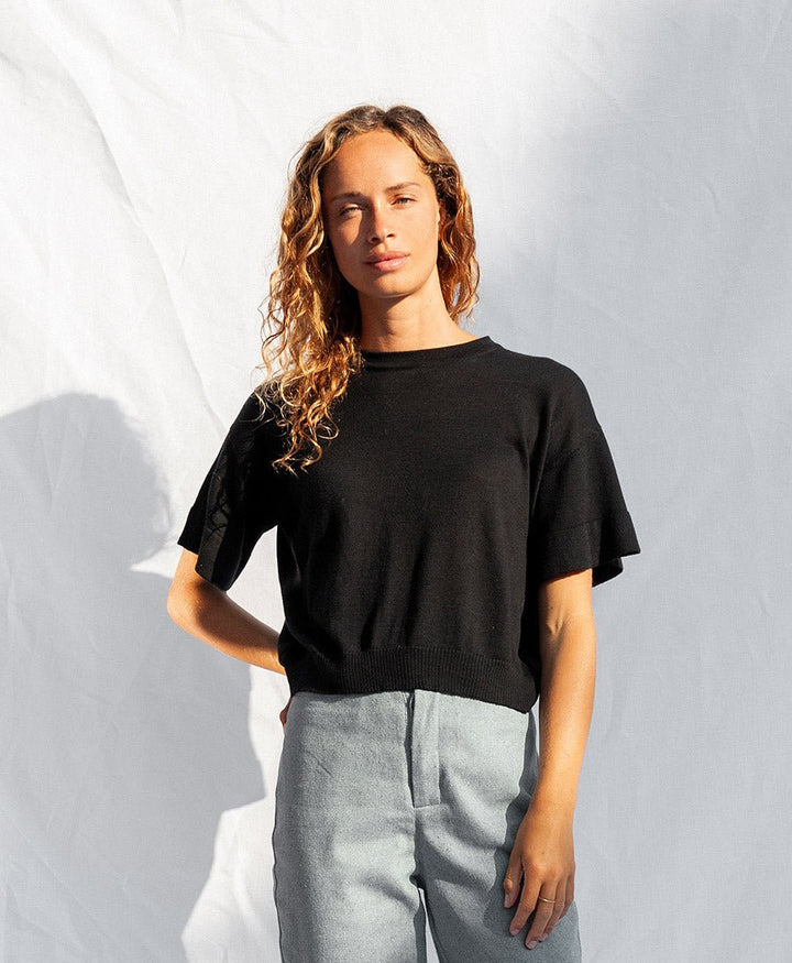 Strick Top El Sur - Schwarz - JUNGLE FOLK - clomes