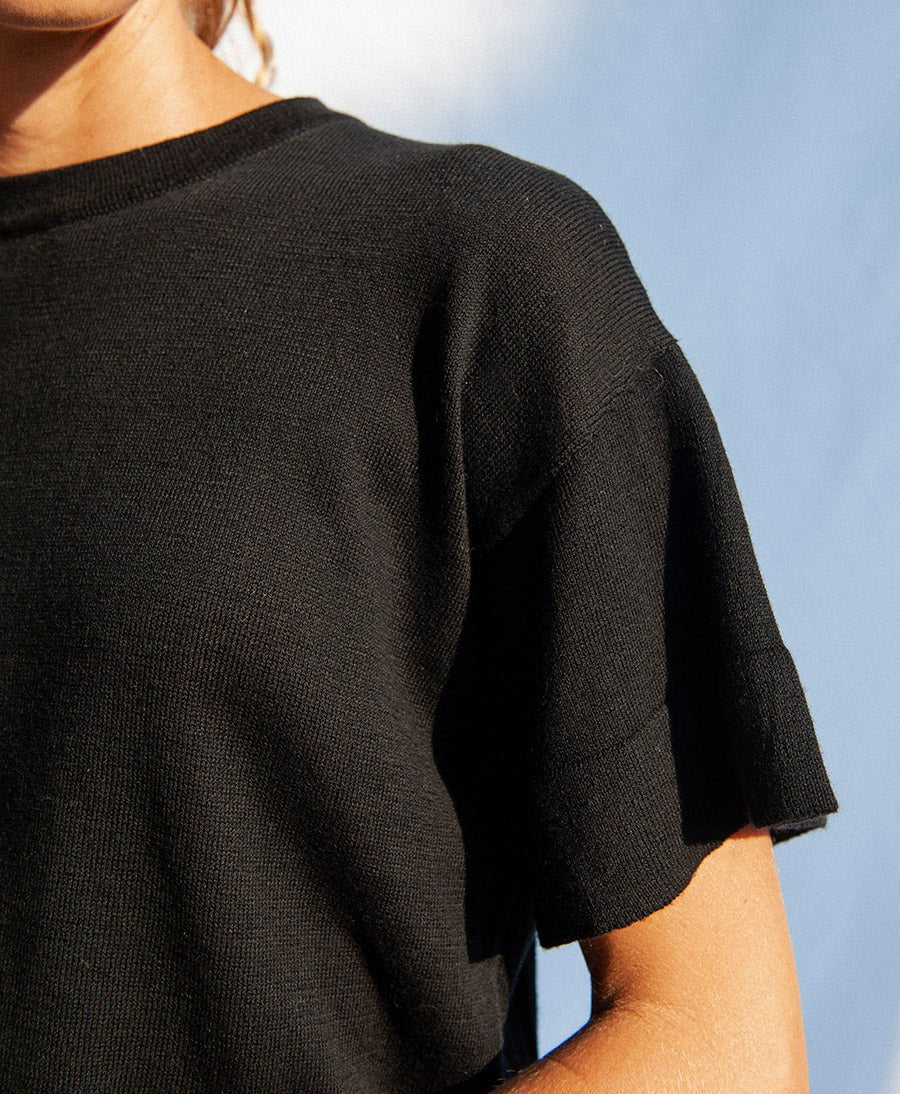 Strick Top El Sur - Schwarz - JUNGLE FOLK - clomes
