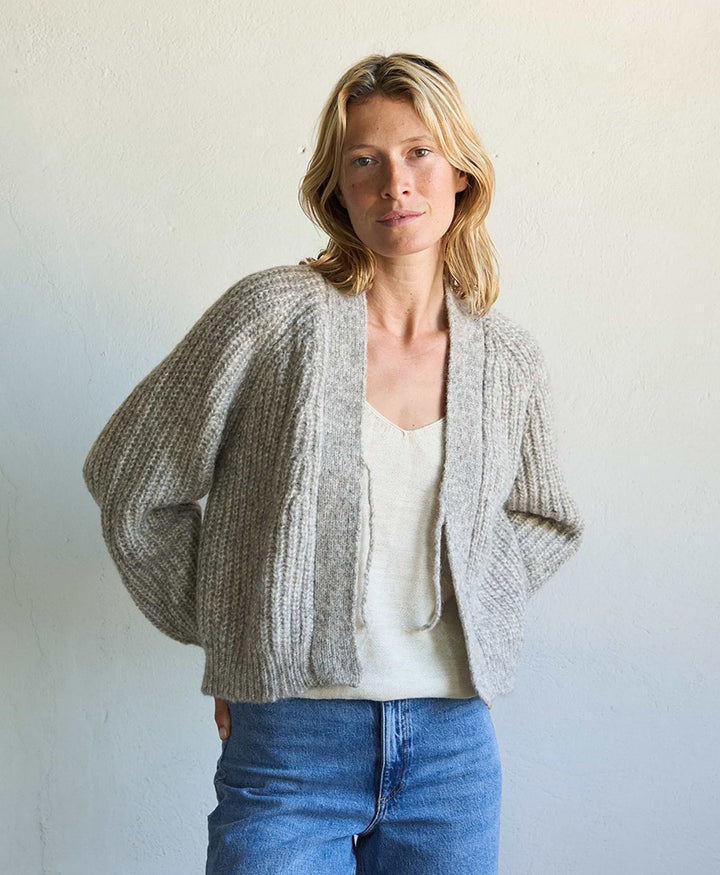 Strickcardigan VINCENT - Hellgrau (undyed)