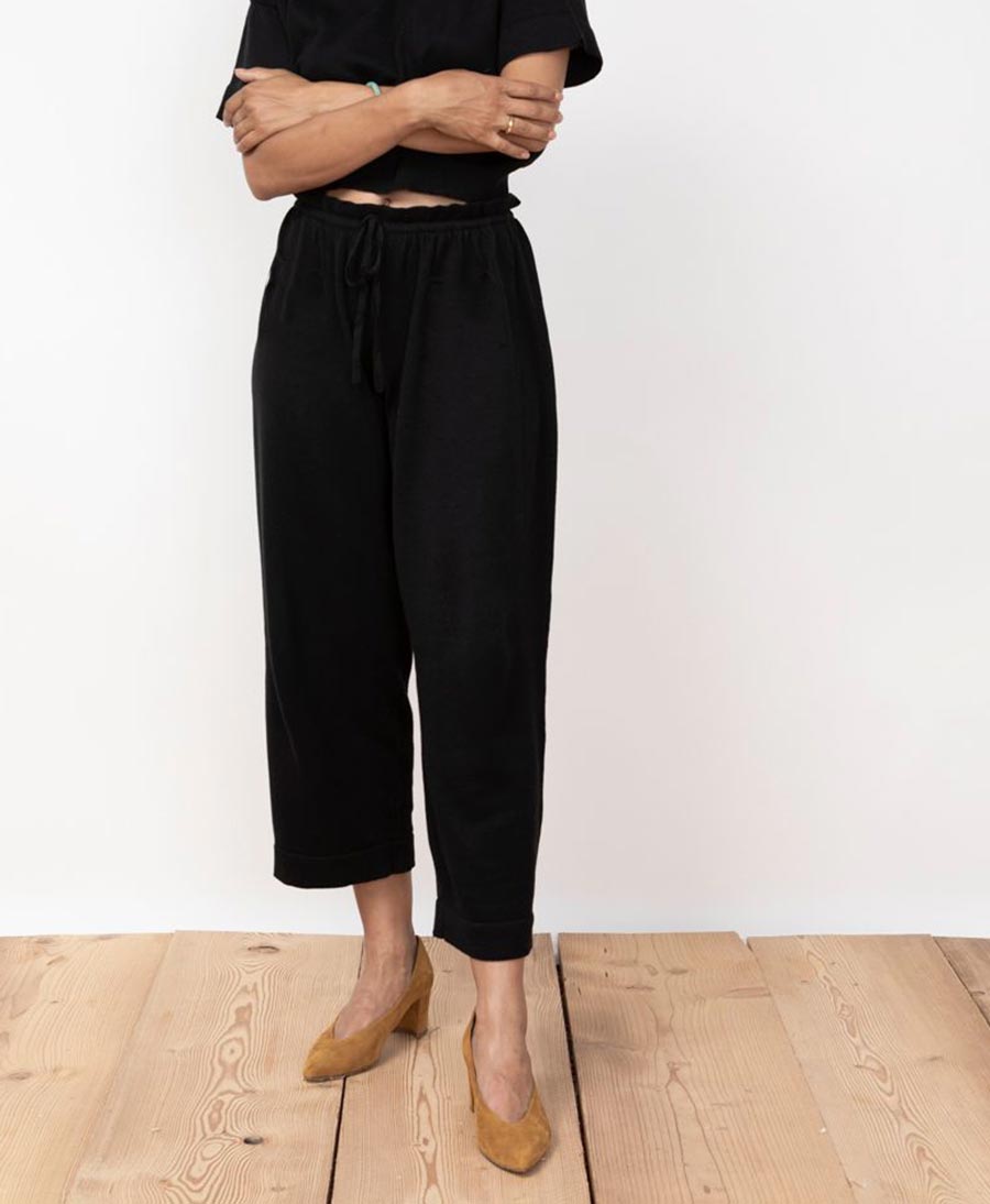 Strickhose "Villa" Schwarz - Secondhand - JUNGLE FOLK - clomes