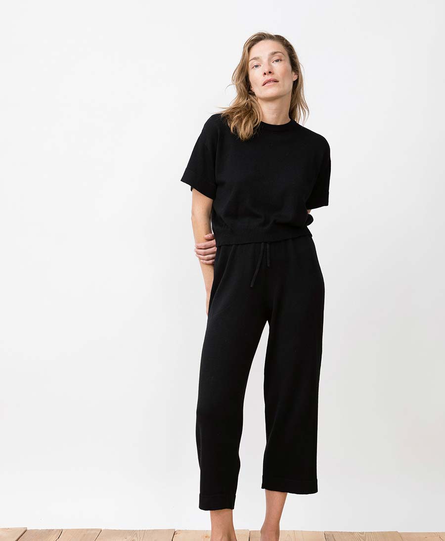 Strickhose "Villa" Schwarz - Secondhand - JUNGLE FOLK - clomes