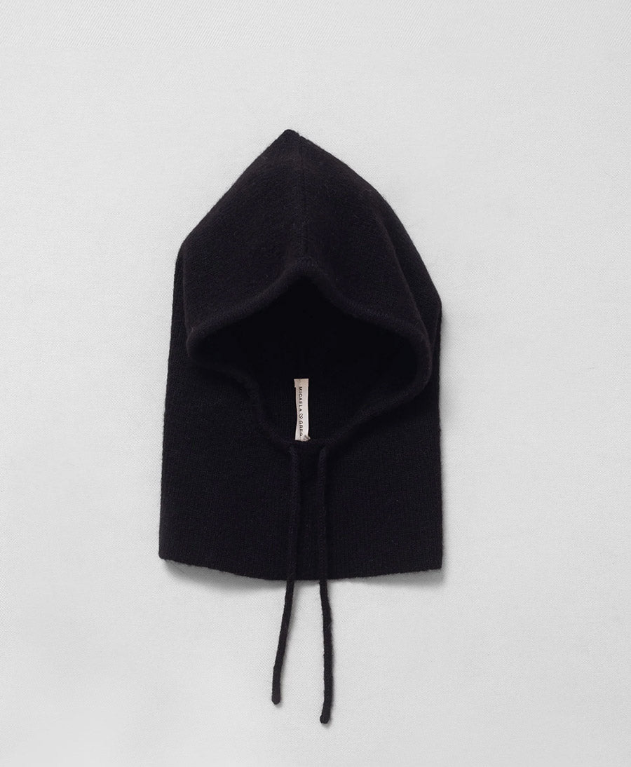 Schwarze Strickkapuze - Black Knit Hood