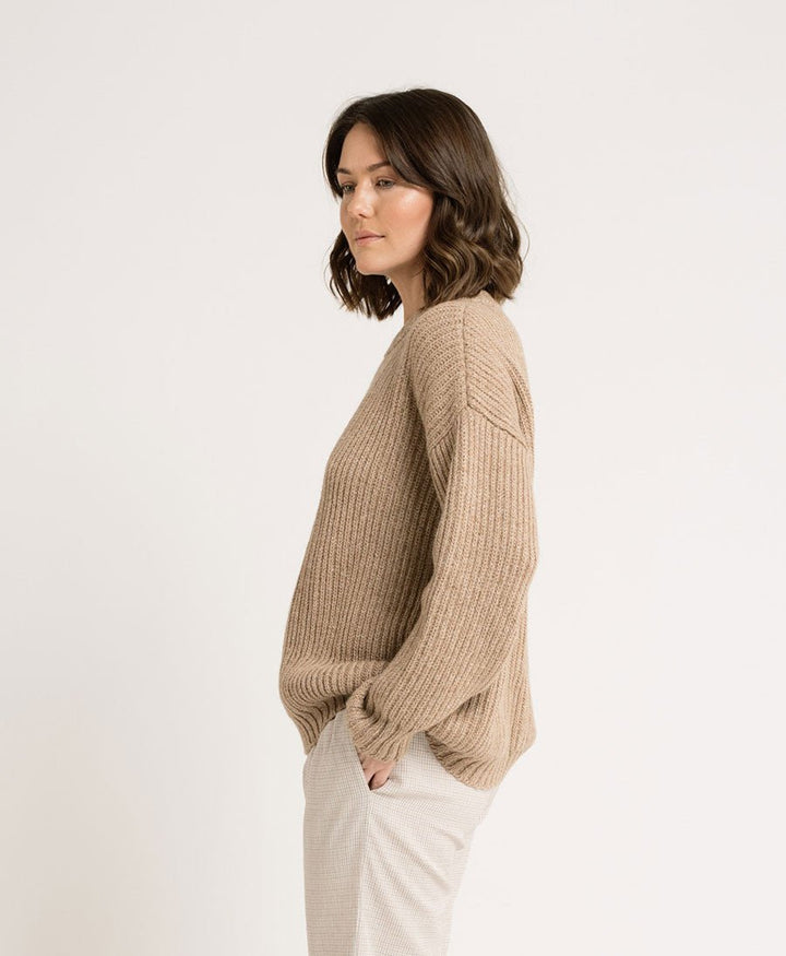 Strickpullover aus Alpaka und Pima - Baumwolle - Caramel - LAUDE the Label - clomes