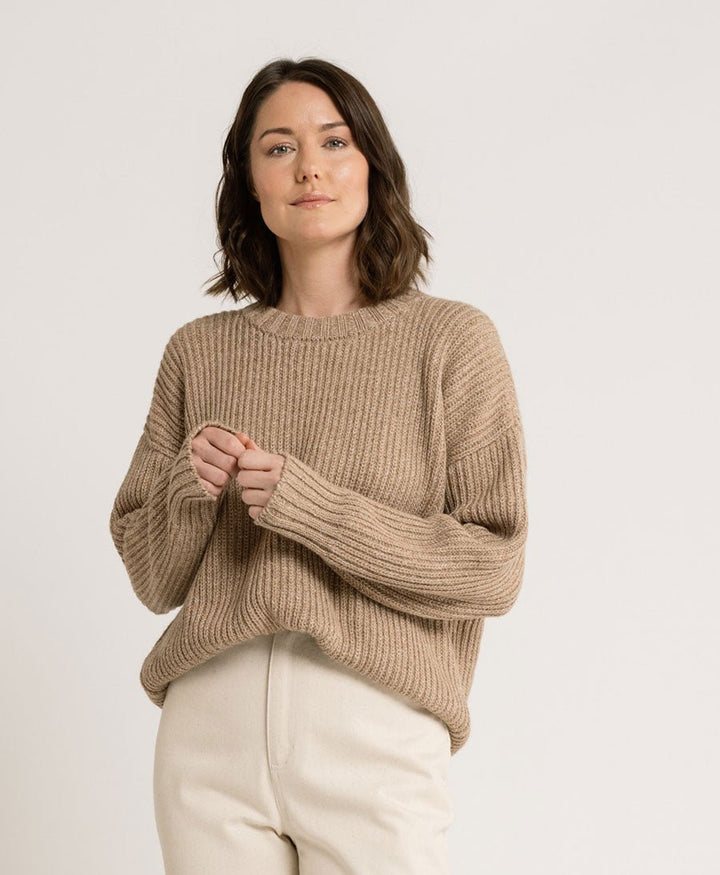 Strickpullover aus Alpaka und Pima - Baumwolle - Caramel - LAUDE the Label - clomes