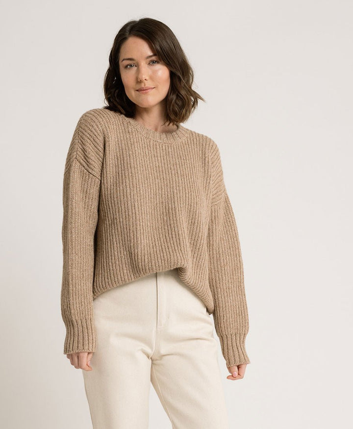 Strickpullover aus Alpaka und Pima - Baumwolle - Caramel - LAUDE the Label - clomes