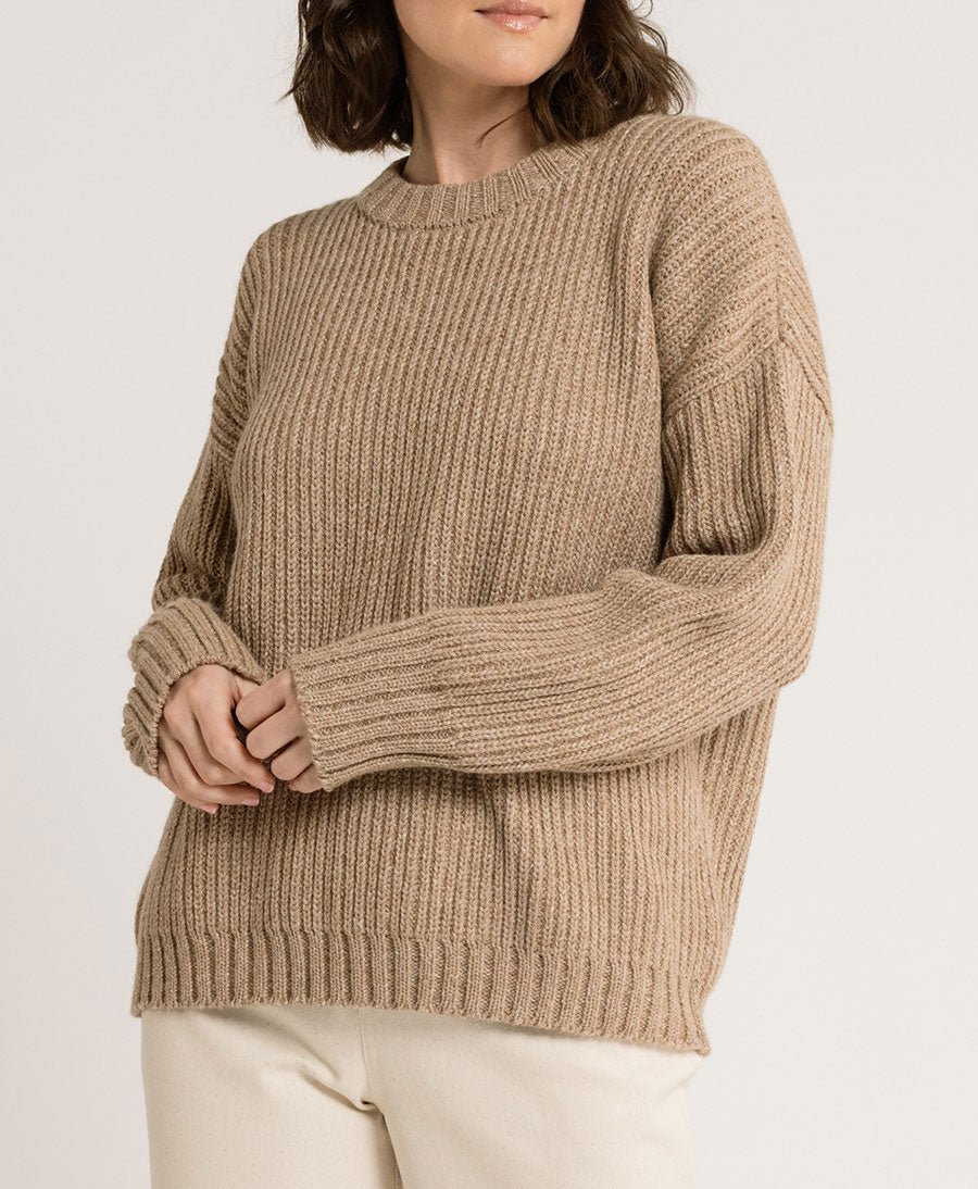 Strickpullover aus Alpaka und Pima - Baumwolle - Caramel - LAUDE the Label - clomes
