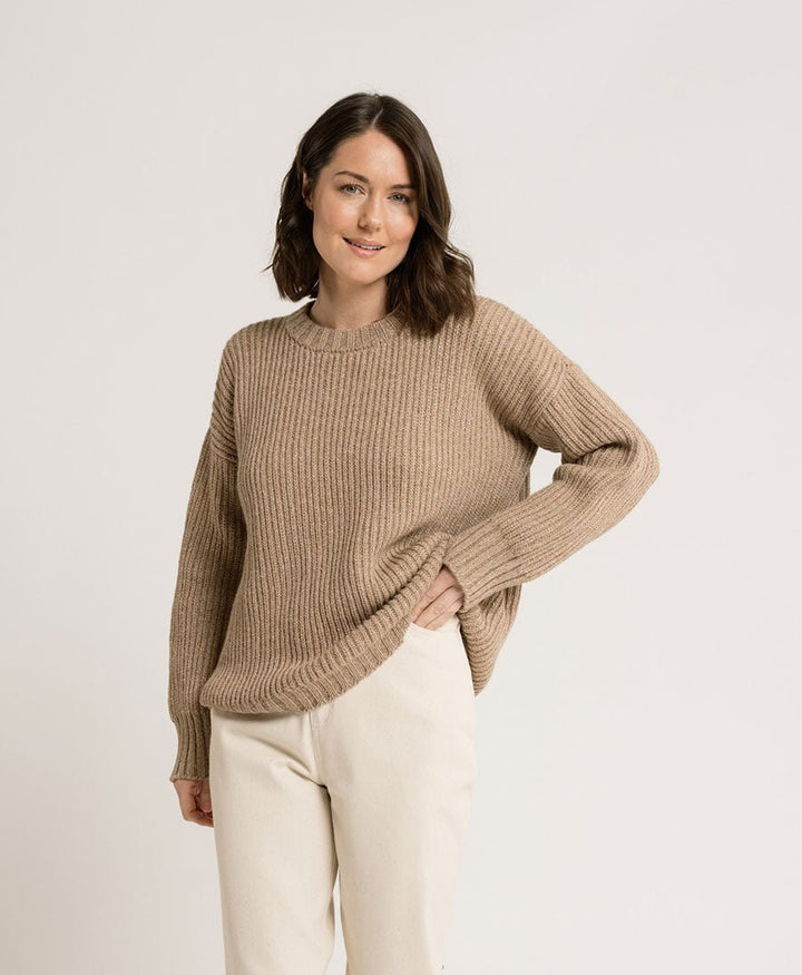 Strickpullover aus Alpaka und Pima - Baumwolle - Caramel - LAUDE the Label - clomes