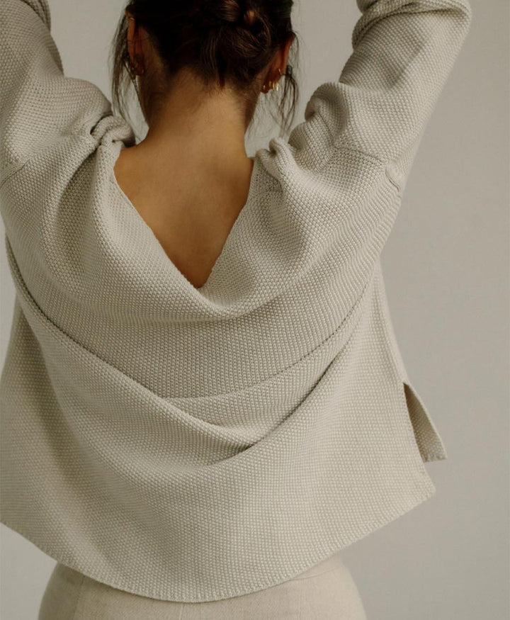 Strickpullover aus Pima - Baumwolle - Naturweiss - BARE Knitwear - clomes