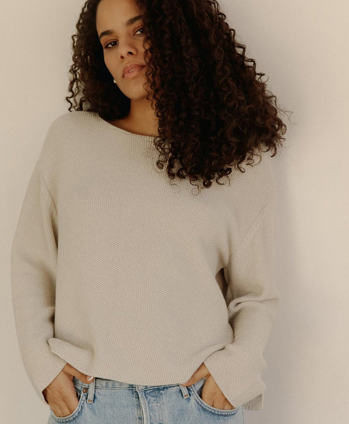 Strickpullover aus Pima - Baumwolle - Naturweiss - BARE Knitwear - clomes
