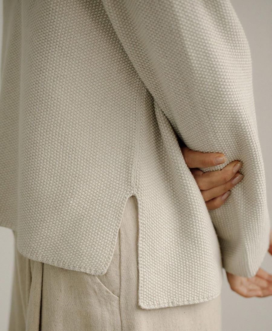 Strickpullover aus Pima - Baumwolle - Naturweiss - BARE Knitwear - clomes