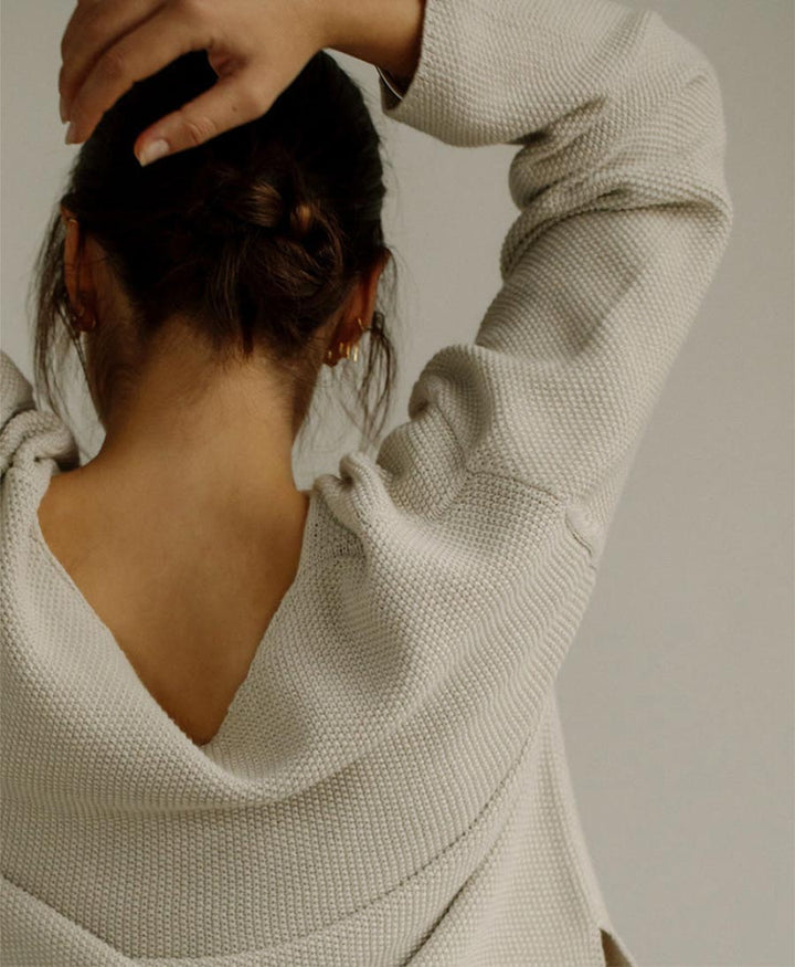 Strickpullover aus Pima - Baumwolle - Naturweiss - BARE Knitwear - clomes