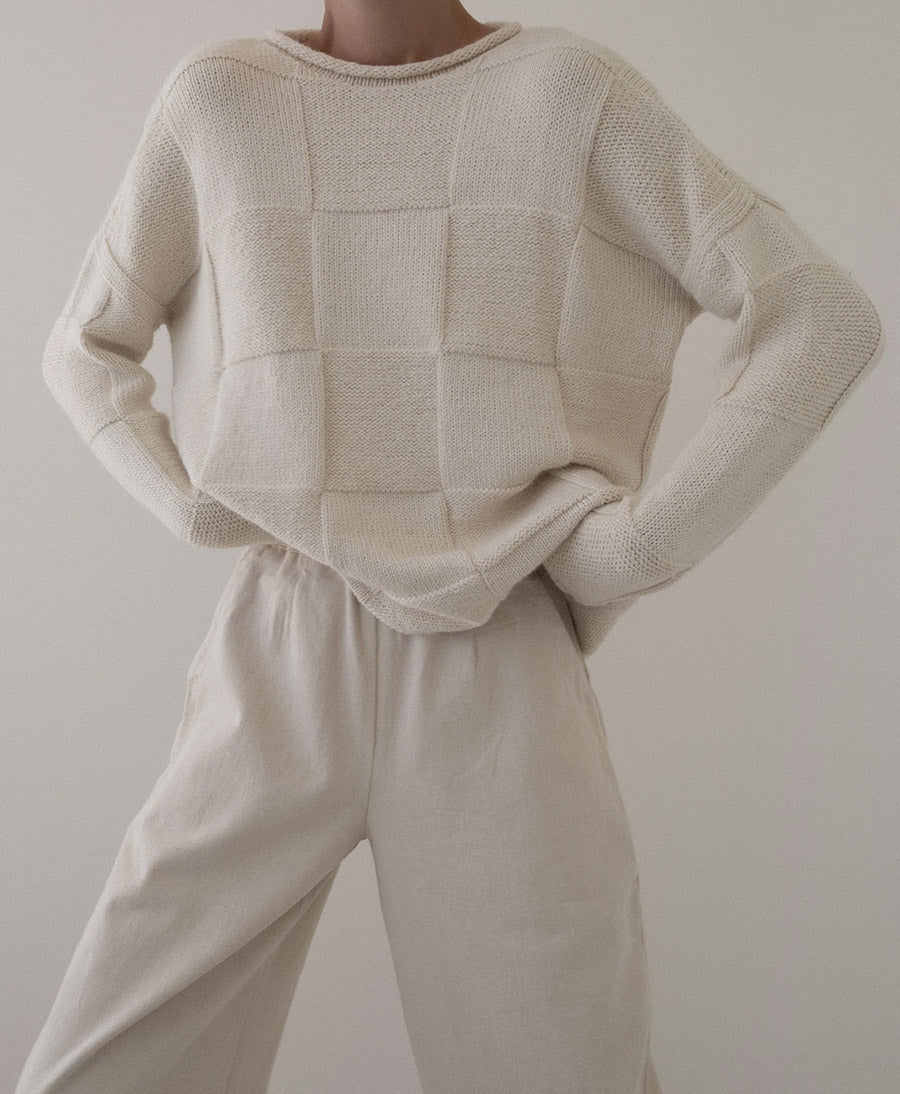 Strickpullover Heritage Basketweave - Creme