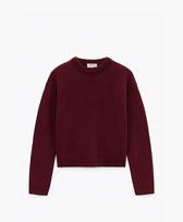 Strickpullover Crewneck Sweater Kaschmir/Seide Pura in Burgundy