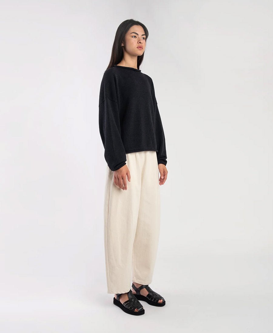 Strickpullover Faded Black Rolled Sweater - Anthrazit - Micaela Greg - clomes