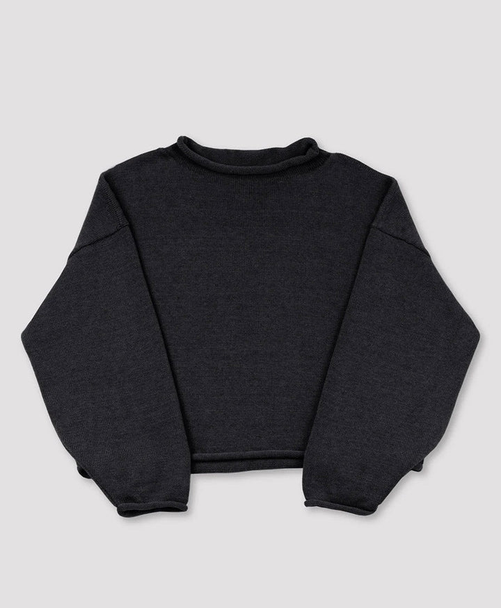 Strickpullover Faded Black Rolled Sweater - Anthrazit - Micaela Greg - clomes