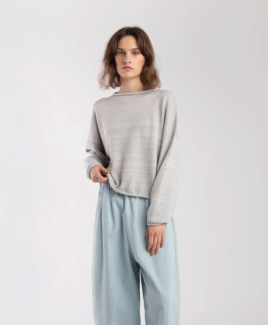 Strickpullover Heather Grey Rolled Sweater - Mehrfarbig - Micaela Greg - clomes