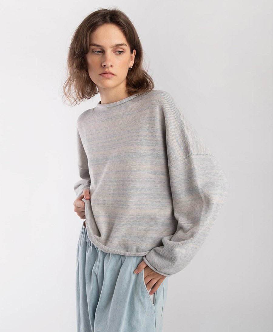 Strickpullover Heather Grey Rolled Sweater - Mehrfarbig - Micaela Greg - clomes
